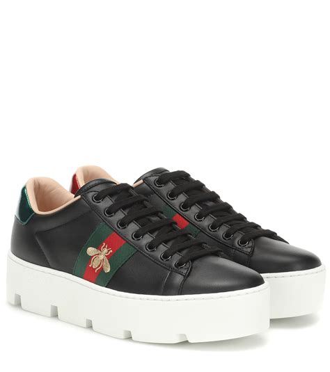 gucci aces black wolf|gucci ace leather shoes.